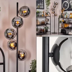 hofstein Gastor Lampadaire 33 cm Chrome, Fumé, 5 lumières