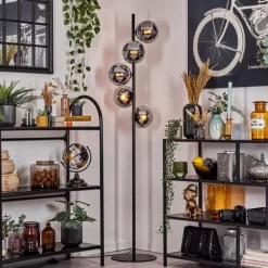 hofstein Gastor Lampadaire 33 cm Chrome, Fumé, 5 lumières