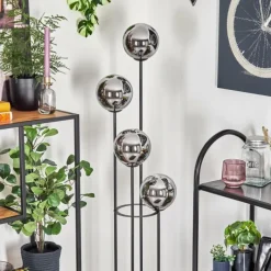 hofstein Gastor Lampadaire 30 cm Chrome, Fumé, 4 lumières