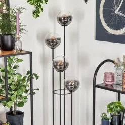 hofstein Gastor Lampadaire 30 cm Clair, Fumé, 4 lumières