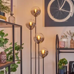 hofstein Gastor Lampadaire 30 cm Clair, Fumé, 4 lumières