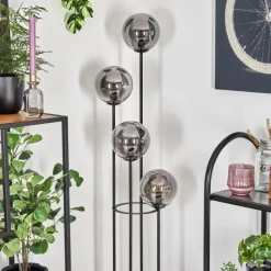 hofstein Gastor Lampadaire 30 cm Fumé, 4 lumières