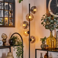 Suspension Verre Fumé-hofstein Gastor Lampadaire 33 cm Noir, 5 lumières