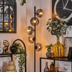 hofstein Gastor Lampadaire 33 cm Noir, 5 lumières