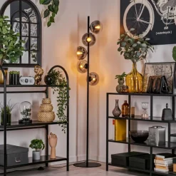 hofstein Gastor Lampadaire 33 cm Noir, 5 lumières