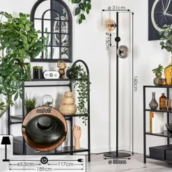 hofstein Gastor Lampadaire 31 cm Noir, 3 lumières