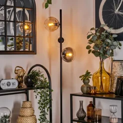 hofstein Gastor Lampadaire 31 cm Noir, 3 lumières