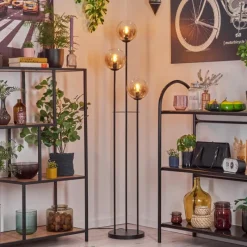 hofstein Gastor Lampadaire 25 cm Noir, 3 lumières