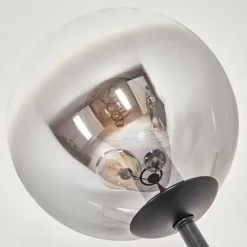 Suspension Verre Fumé-hofstein Gastor Lampadaire 30 cm Noir, 3 lumières