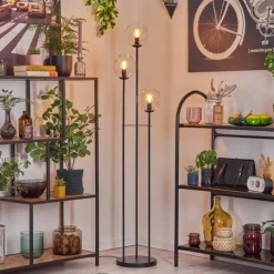 hofstein Gastor Lampadaire 30 cm Noir, 3 lumières