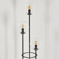 hofstein Gastor Lampadaire 30 cm Noir, 3 lumières