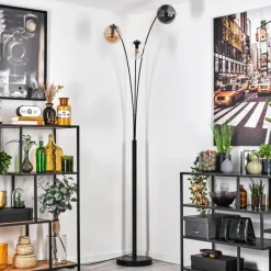 hofstein Gastor Lampadaire Ambre, Clair, Fumé, 3 lumières