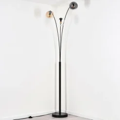 hofstein Gastor Lampadaire Ambre, Clair, Fumé, 3 lumières