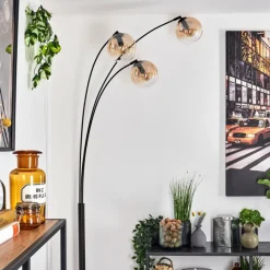 hofstein Gastor Lampadaire Ambre, Clair, 3 lumières