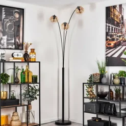 hofstein Gastor Lampadaire Ambre, Clair, 3 lumières