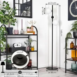 hofstein Gastor Lampadaire Blanc, 3 lumières