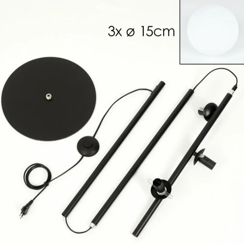 hofstein Gastor Lampadaire Blanc, 3 lumières