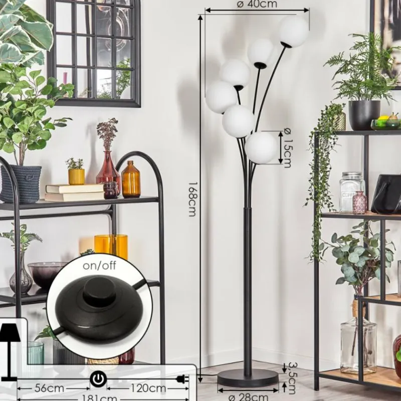 hofstein Gastor Lampadaire Blanc, 6 lumières