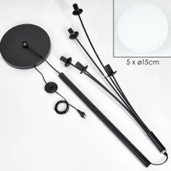 hofstein Gastor Lampadaire Blanc, 5 lumières