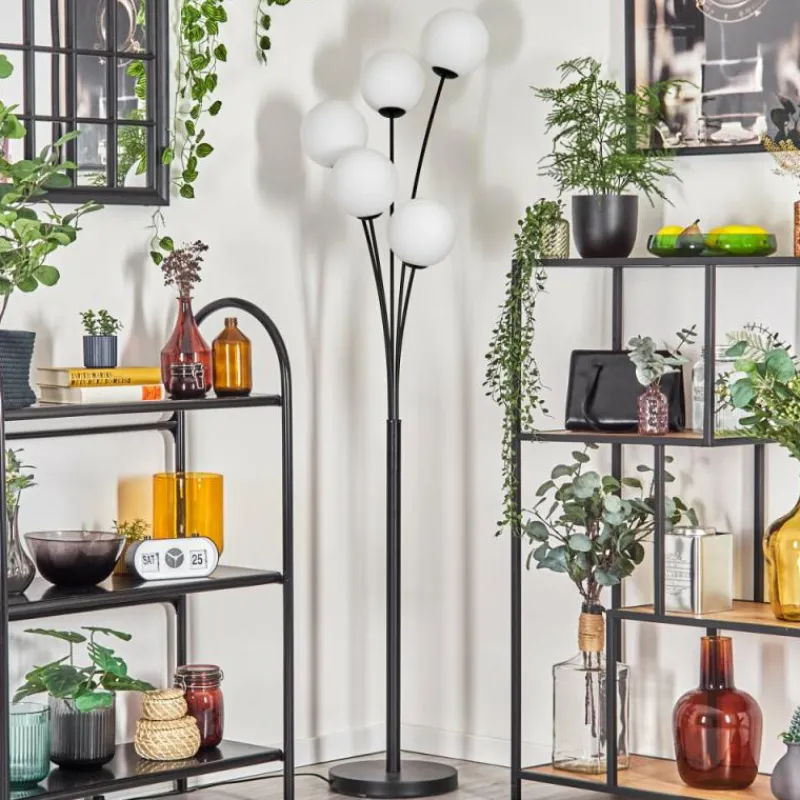 hofstein Gastor Lampadaire Blanc, 5 lumières