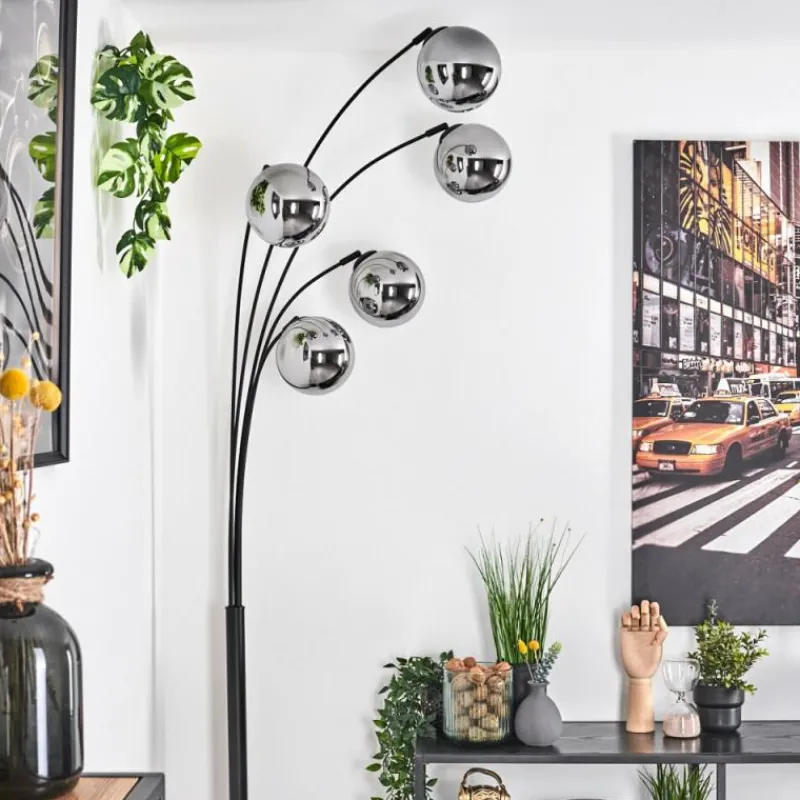 hofstein Gastor Lampadaire Chrome, 5 lumières