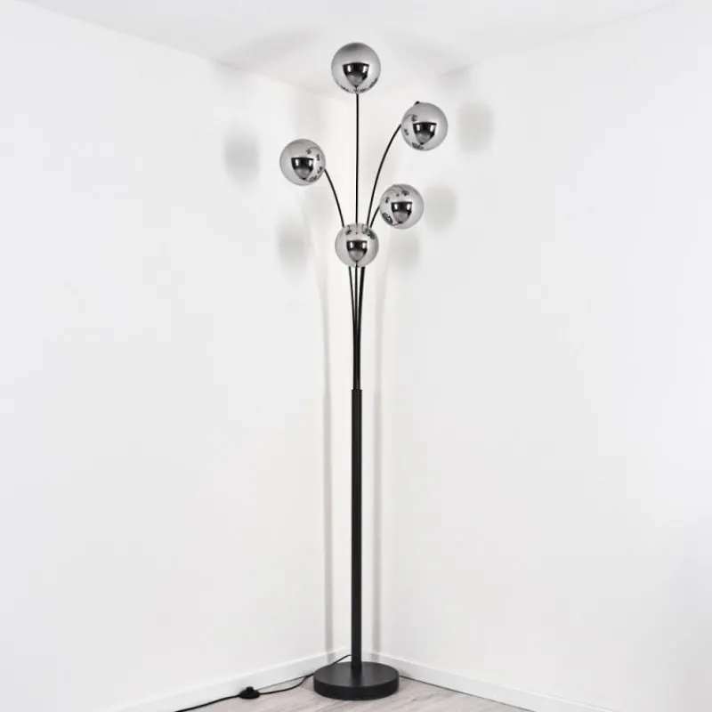 hofstein Gastor Lampadaire Chrome, 5 lumières