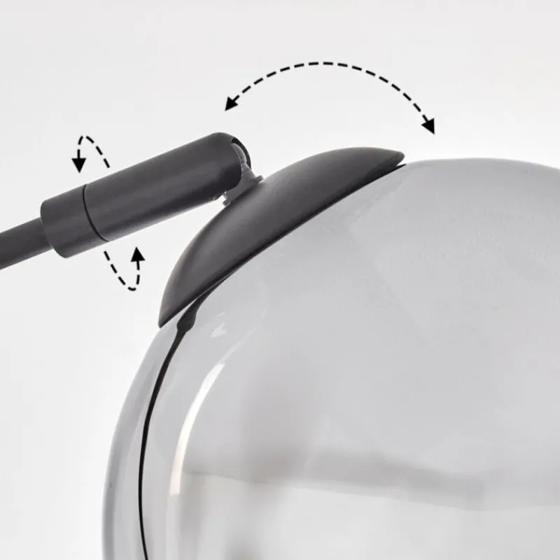 hofstein Gastor Lampadaire Chrome, Clair, Fumé, 5 lumières