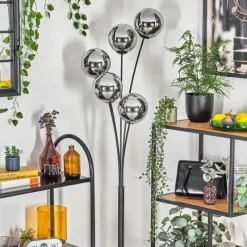 hofstein Gastor Lampadaire Chrome, Fumé, 5 lumières