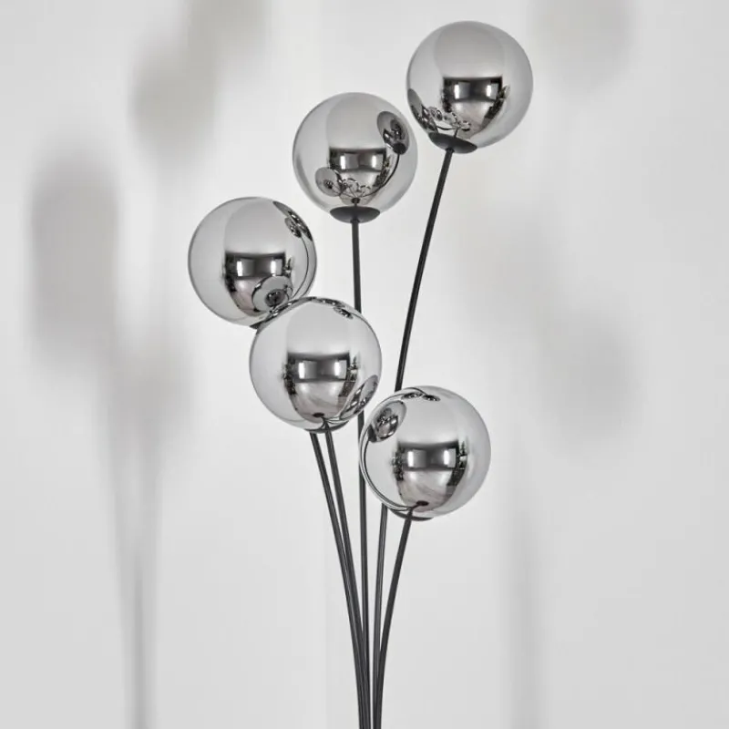 hofstein Gastor Lampadaire Chrome, Fumé, 5 lumières
