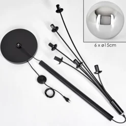 Suspension Verre Fumé-hofstein Gastor Lampadaire Chrome, Fumé, 6 lumières