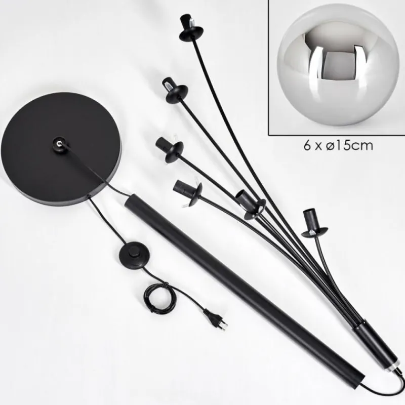 Suspension Verre Fumé-hofstein Gastor Lampadaire Chrome, Fumé, 6 lumières