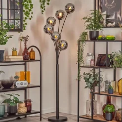 Suspension Verre Fumé-hofstein Gastor Lampadaire Chrome, Fumé, 6 lumières