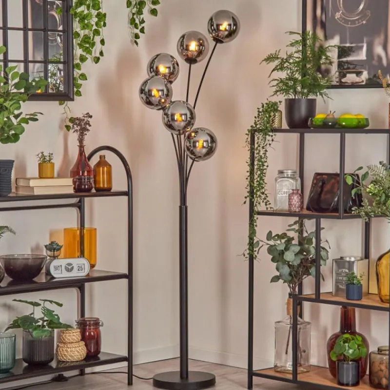 Suspension Verre Fumé-hofstein Gastor Lampadaire Chrome, Fumé, 6 lumières