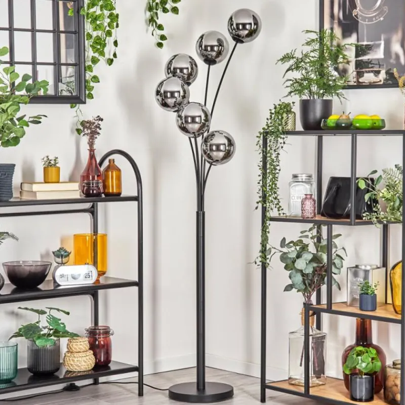 Suspension Verre Fumé-hofstein Gastor Lampadaire Chrome, Fumé, 6 lumières