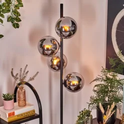 hofstein Gastor Lampadaire Chrome, Fumé, 4 lumières