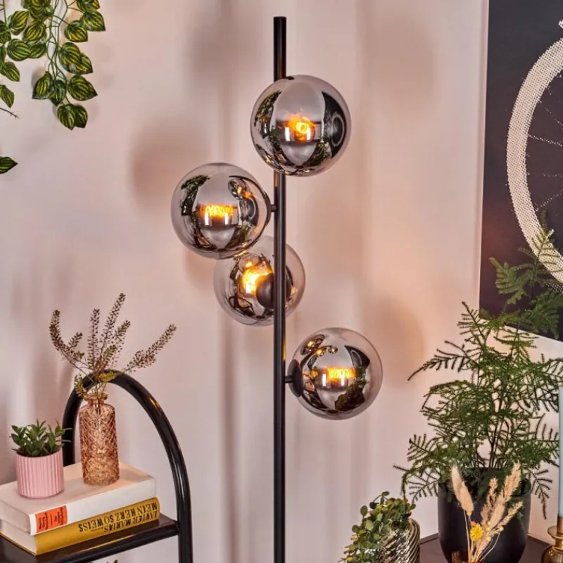 hofstein Gastor Lampadaire Chrome, Fumé, 4 lumières