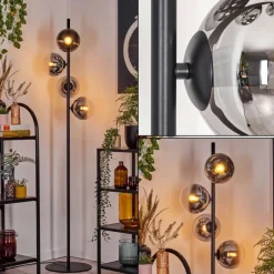 hofstein Gastor Lampadaire Chrome, Clair, Fumé, 4 lumières