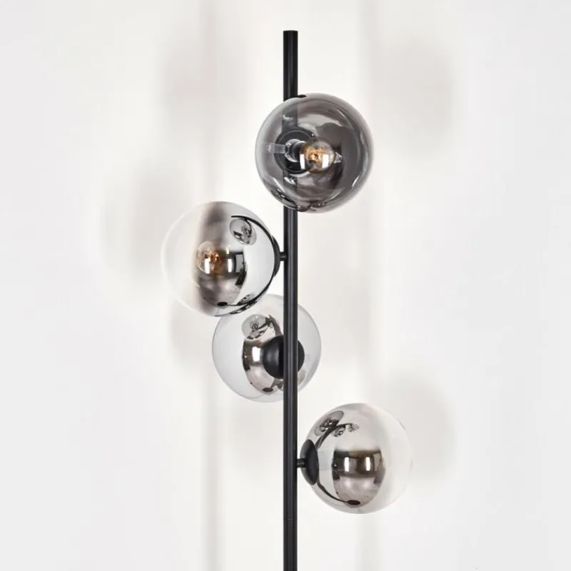 hofstein Gastor Lampadaire Chrome, Clair, Fumé, 4 lumières