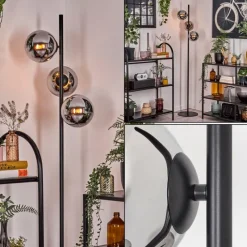 hofstein Gastor Lampadaire Chrome, Fumé, 3 lumières