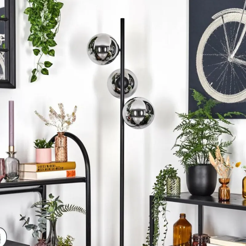 hofstein Gastor Lampadaire Chrome, Fumé, 3 lumières