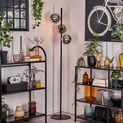 hofstein Gastor Lampadaire Chrome, Fumé, 3 lumières