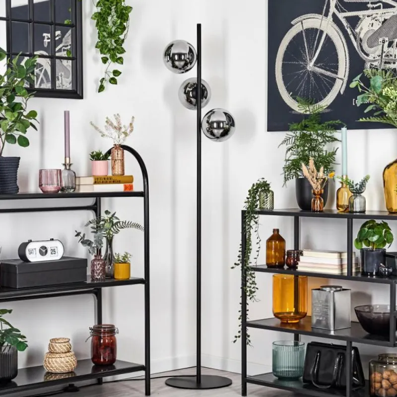 hofstein Gastor Lampadaire Chrome, Fumé, 3 lumières