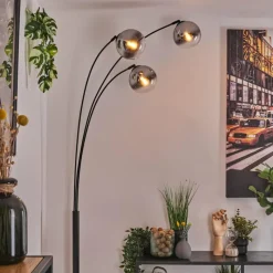 hofstein Gastor Lampadaire Noir, 3 lumières