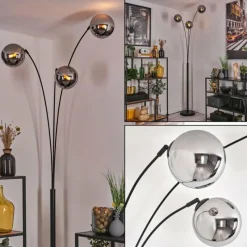 hofstein Gastor Lampadaire Noir, 3 lumières