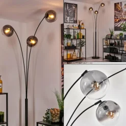 hofstein Gastor Lampadaire Noir, 3 lumières