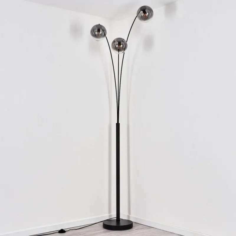 hofstein Gastor Lampadaire Noir, 3 lumières