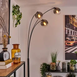 hofstein Gastor Lampadaire Noir, 3 lumières