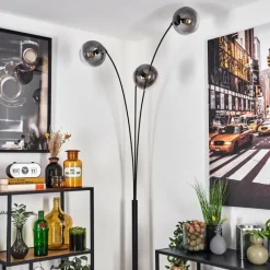 hofstein Gastor Lampadaire Noir, 3 lumières