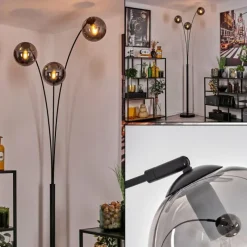 hofstein Gastor Lampadaire Noir, 3 lumières