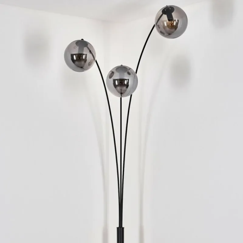 hofstein Gastor Lampadaire Noir, 3 lumières